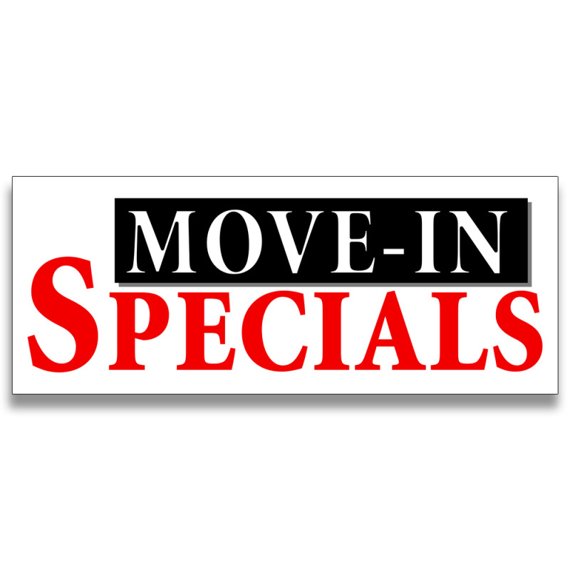 Move-in Specials Vinyl Banner with Optional Sizes (Made in the USA)