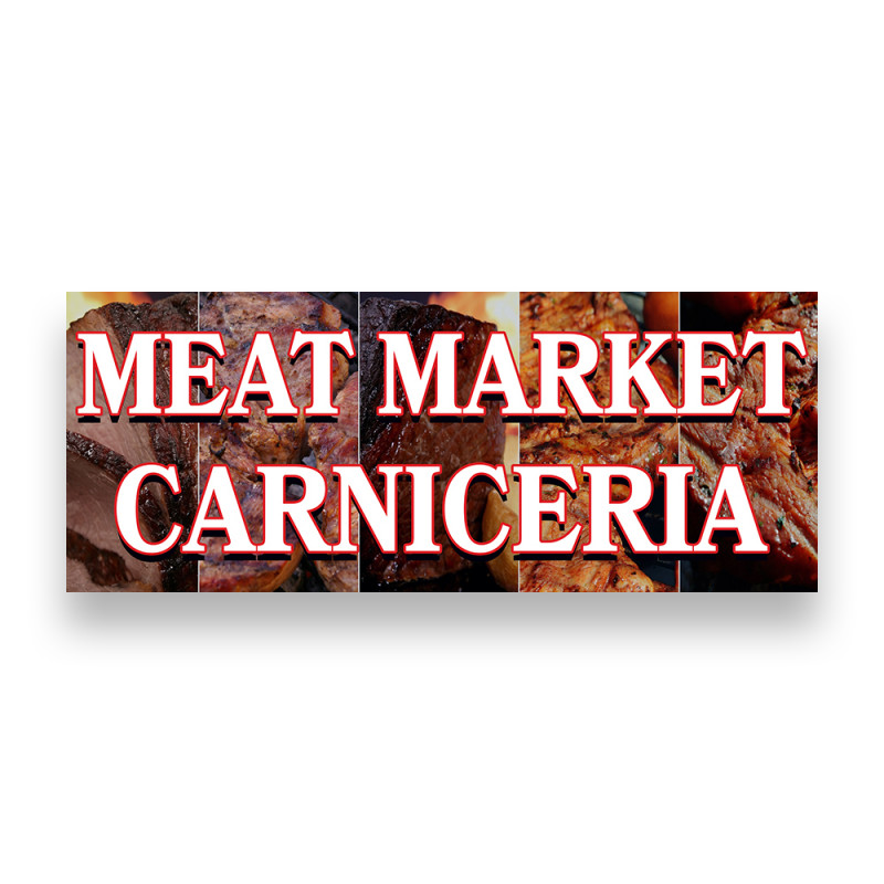 MEAT MARKET CARNICERIA Vinyl Banner with Optional Sizes (Made in the USA)