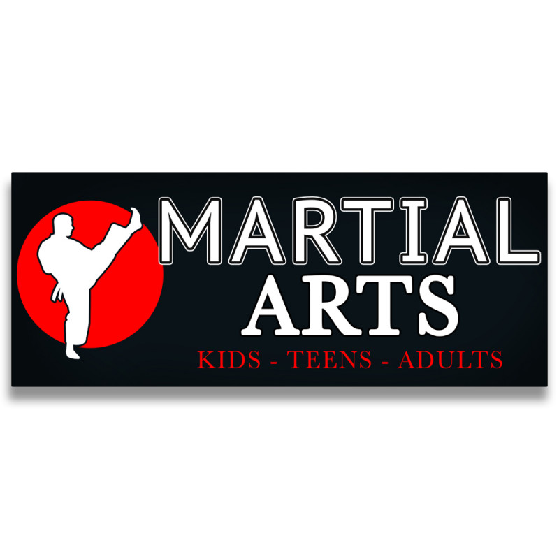 Martial Arts Vinyl Banner with Optional Sizes (Made in the USA)