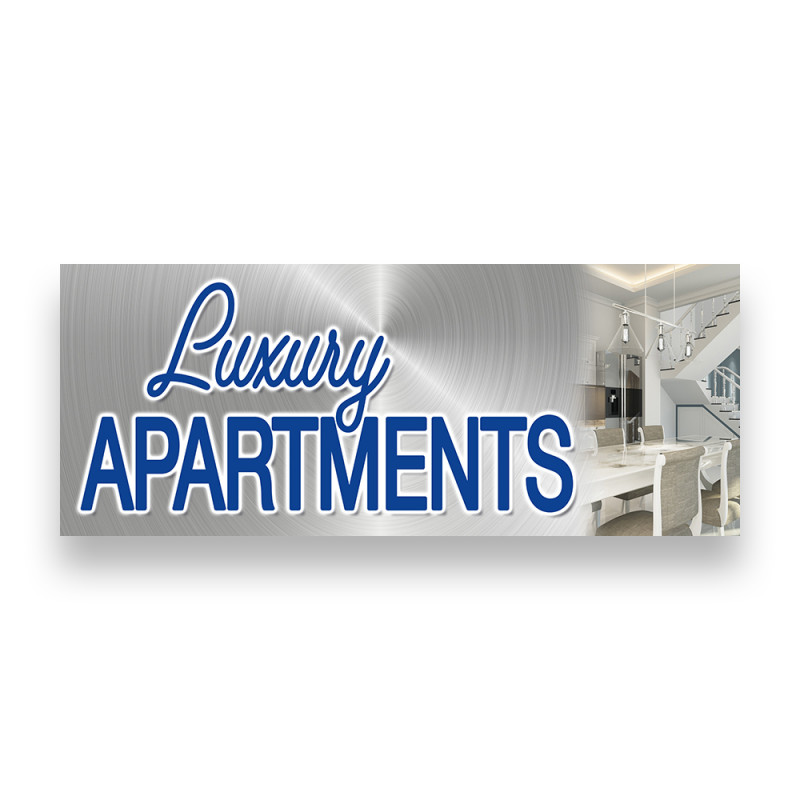 LUXURY APARTMENTS Vinyl Banner with Optional Sizes (Made in the USA)