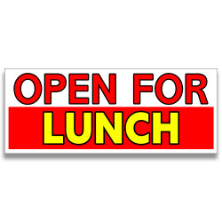 Open For Lunch Vinyl Banner with Optional Sizes (Made in the USA)