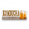 KOMBUCHA Healthy and Delicious Vinyl Banner with Optional Sizes (Made in the USA)