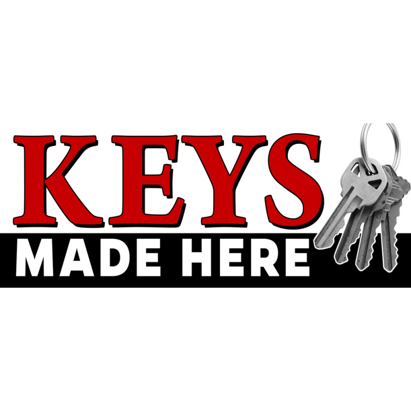 Keys Made Here Vinyl Banner with Optional Sizes (Made in the USA)