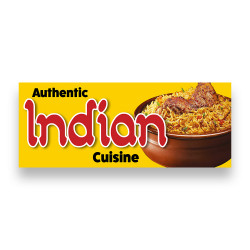 Indian Cuisine Vinyl Banner with Optional Sizes (Made in the USA)