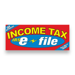 INCOME TAX E-FILE RED Vinyl Banner with Optional Sizes (Made in the USA)