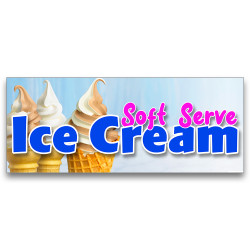 Soft Serve Ice Cream Vinyl Banner with Optional Sizes (Made in the USA)