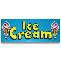 Ice Cream Vinyl Banner with Optional Sizes (Made in the USA)