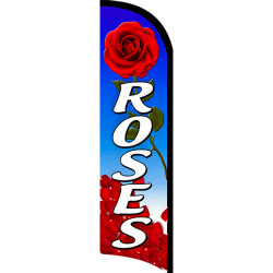 Roses Premium Windless Feather Flag, FLAG ONLY (11.5' Tall x 3' Wide)