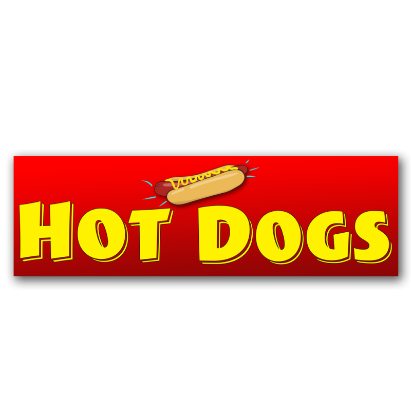 Hot Dogs Vinyl Banner 5 Feet Wide by 2 Feet Tall