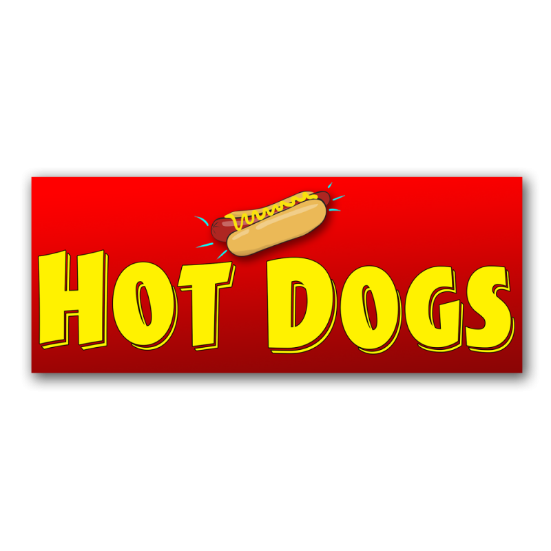 Hot Dogs Vinyl Banner with Optional Sizes (Made in the USA)