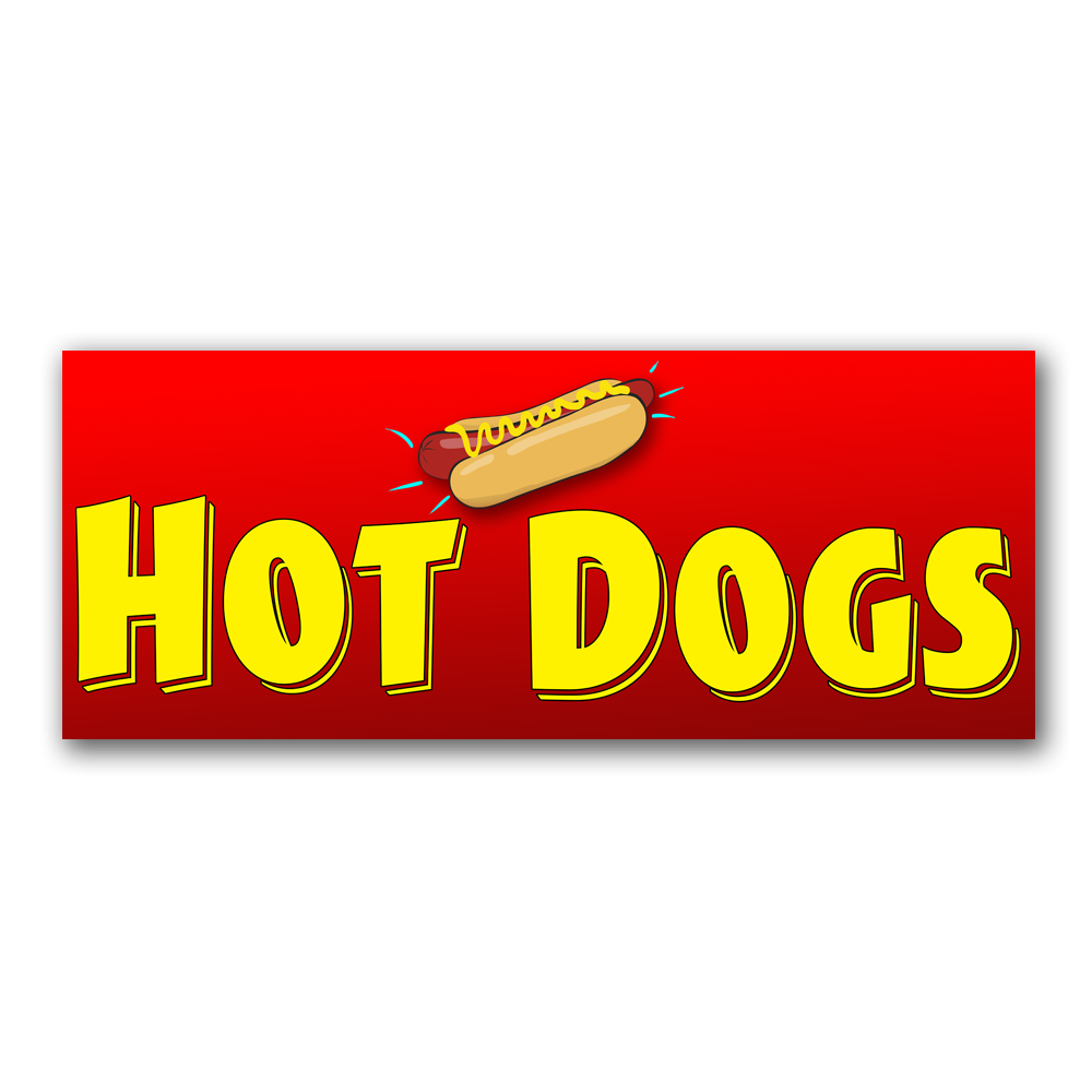 Hot Dogs Vinyl Banner with Optional Sizes (Made in the USA)
