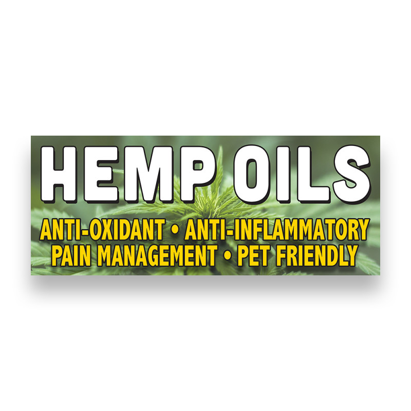 HEMP OILS Vinyl Banner with Optional Sizes (Made in the USA)
