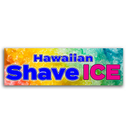 Banner Vinyl HAWAIIAN SHAVED ICE Advertising Sign Flag Snow Cones Concessions 