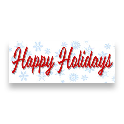 HAPPY HOLIDAYS Vinyl Banner with Optional Sizes (Made in the USA)