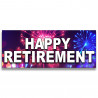 Happy Retirement Vinyl Banner with Optional Sizes (Made in the USA)