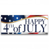 Happy 4th of July Vinyl Banner with Optional Sizes (Made in the USA)