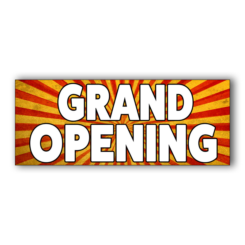 Grand Opening Vinyl Banner with Optional Sizes (Made in the USA)