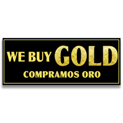 We Buy Gold / Compramos Oro Vinyl Banner with Optional Sizes (Made in the USA)