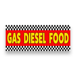 GAS DIESEL FOOD Vinyl Banner with Optional Sizes (Made in the USA)