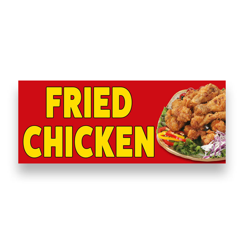 FRIED CHICKEN Vinyl Banner with Optional Sizes (Made in the USA)