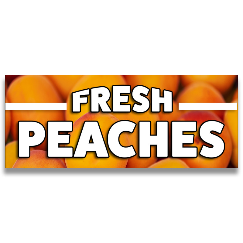Fresh Peaches Vinyl Banner with Optional Sizes (Made in the USA)