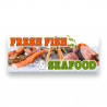 FRESH FISH & SEAFOOD Vinyl Banner with Optional Sizes (Made in the USA)