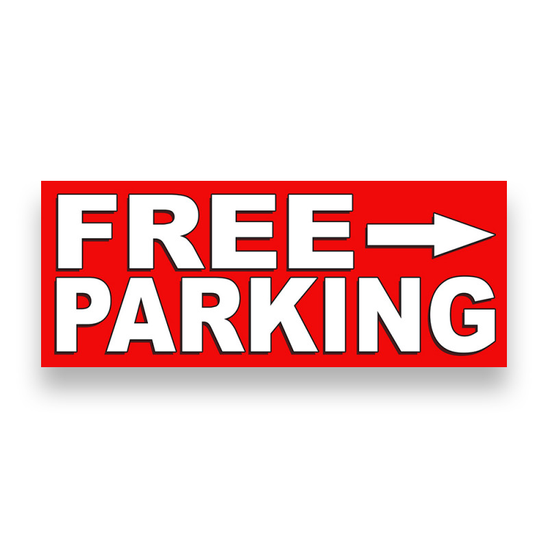 FREE PARKING RIGHT ARROW Vinyl Banner with Optional Sizes (Made in the USA)