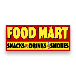 FOOD MART Vinyl Banner with Optional Sizes (Made in the USA)