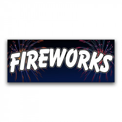 Fireworks Vinyl Banner with Optional Sizes (Made in the USA)