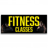 Fitness Classes Vinyl Banner with Optional Sizes (Made in the USA)