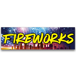 Fireworks Vinyl Banner with...