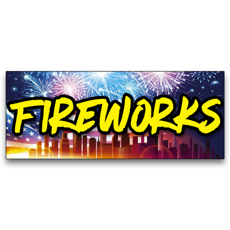 thumbnail image 2 of FIREWORKS Advertising Vinyl Banner – Customizable Sizes – Made In USA – 15, 18, 36, 48, 52 Inches 2 of 6