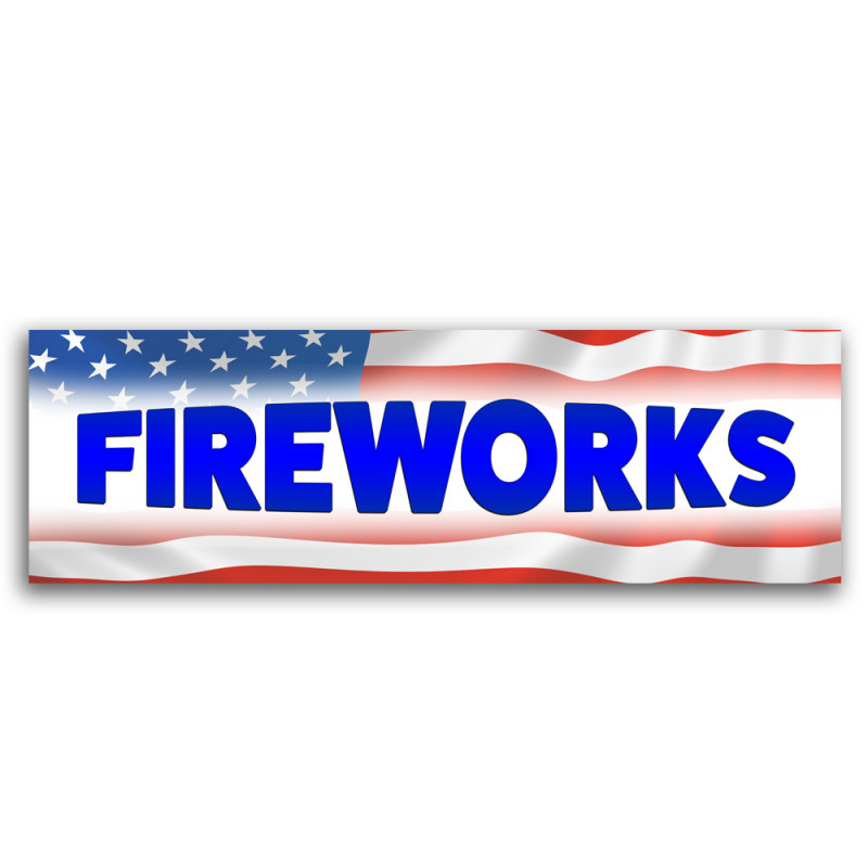 thumbnail image 2 of FIREWORKS Advertising Vinyl Banner – Customizable Sizes – Made In USA – 15, 18, 36, 48, 52 Inches 2 of 6