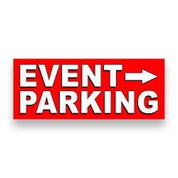 EVENT PARKING RIGHT ARROW Vinyl Banner with Optional Sizes (Made in the USA)
