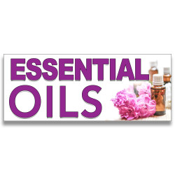 Essential Oils Vinyl Banner with Optional Sizes (Made in the USA)