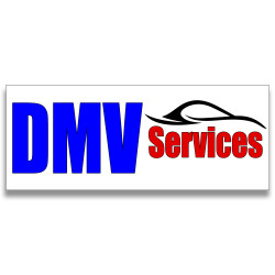DMV Services Vinyl Banner with Optional Sizes (Made in the USA)