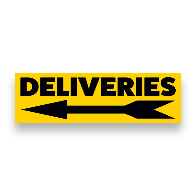 Deliveries Left Arrow Vinyl Banner 5 Feet Wide By 2 Feet Tall 