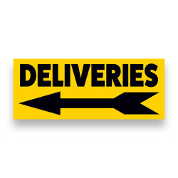 DELIVERIES LEFT ARROW Vinyl Banner with Optional Sizes (Made in the USA)