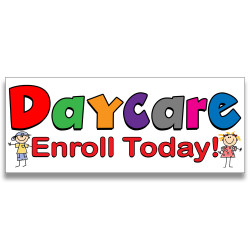 Daycare Enroll Today Vinyl Banner with Optional Sizes (Made in the USA)