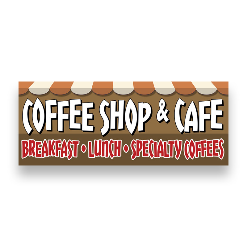 COFFEE SHOP & CAFE Vinyl Banner with Optional Sizes (Made in the USA)