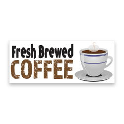 Fresh Brewed Coffee Vinyl Banner with Optional Sizes (Made in the USA)