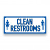 CLEAN RESTROOMS Vinyl Banner with Optional Sizes (Made in the USA)