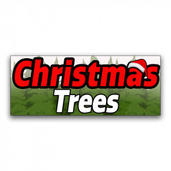 Christmas Trees Vinyl Banner with Optional Sizes (Made in the USA)