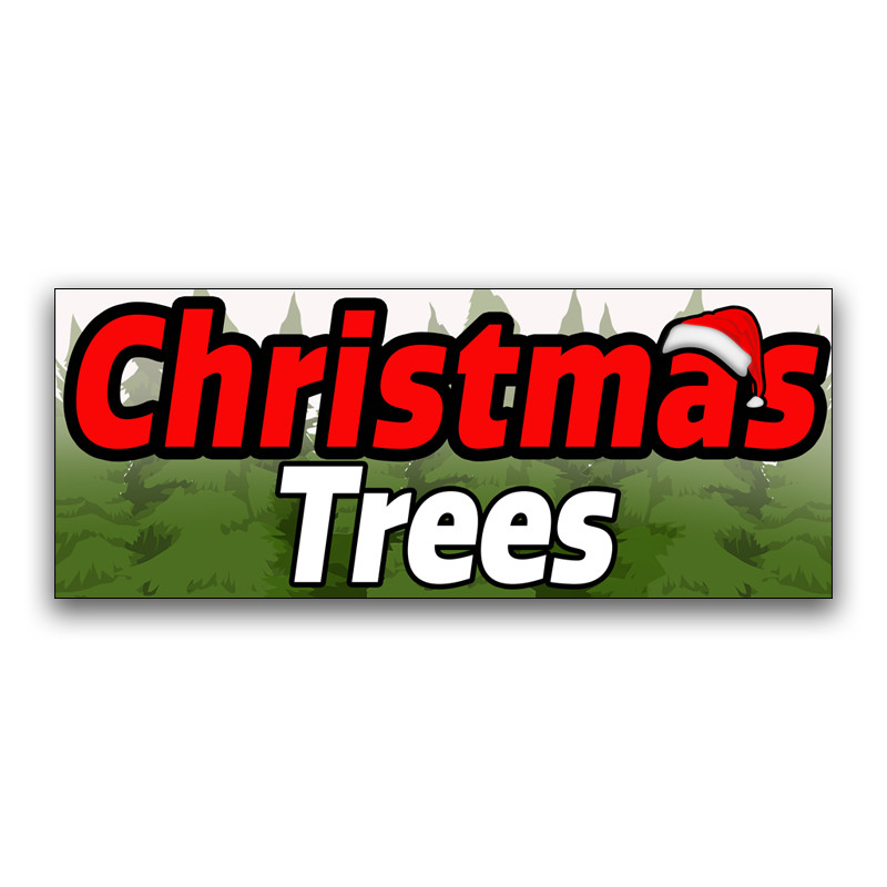 Christmas Trees Vinyl Banner with Optional Sizes (Made in the USA)