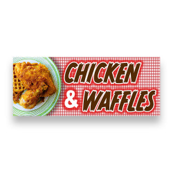 Chicken & Waffles Vinyl Banner with Optional Sizes (Made in the USA)