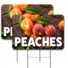 2 Pack Fresh Peaches Yard Sign 16" x 24" - Double-Sided Print, with Metal Stakes 841098106379