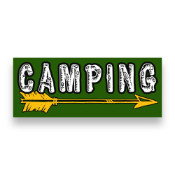 Camping Right Arrow Vinyl Banner with Optional Sizes (Made in the USA)