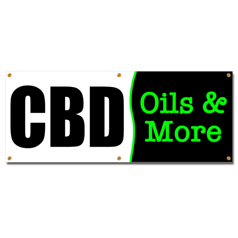 CBD Oils & More Vinyl Banner with Optional Sizes (Made in the USA)