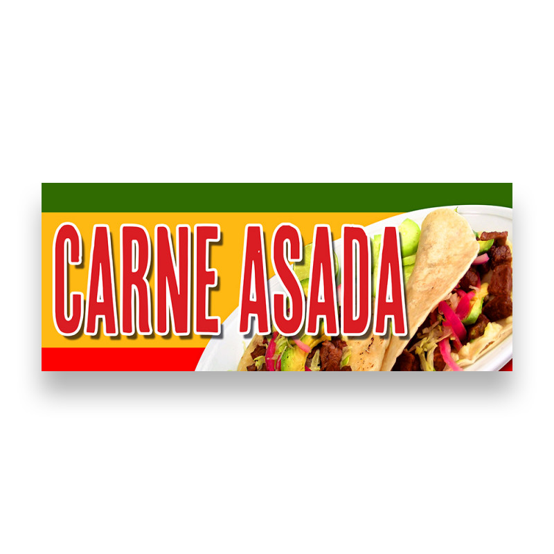 CARNE ASADA Vinyl Banner with Optional Sizes (Made in the USA)