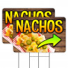 Nachos (Arrow) 2 Pack Yard Signs 16" x 24" - Double-Sided Print, with Metal Stakes 841098106539